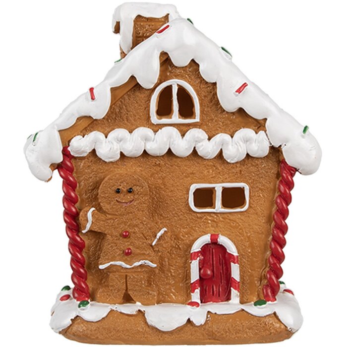 Clayre & Eef 6PR4341 Decorazione casa di pan di zenzero con LED 11x9x13 cm