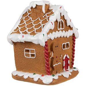 Clayre & Eef 6PR4341 Decorazione casa di pan di zenzero con LED 11x9x13 cm