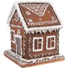 Clayre & Eef 6PR4346 LED decorazione casa di pan di zenzero 13x13x15 cm 3xAAA