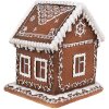 Clayre & Eef 6PR4346 LED decorazione casa di pan di zenzero 13x13x15 cm 3xAAA