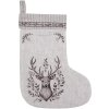 Clayre & Eef GTW203 Calza di Natale in cotone beige marrone 30x1x40 cm