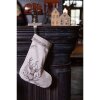 Clayre & Eef GTW203 Calza di Natale in cotone beige marrone 30x1x40 cm