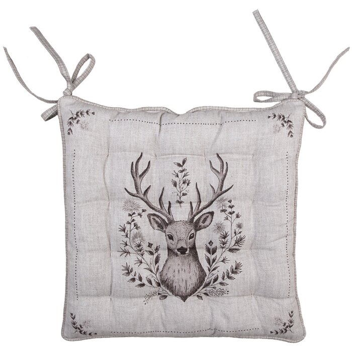 Clayre & Eef GTW29 Cuscino per sedia con motivo cervo in schiuma 40x40x4 cm
