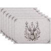 Clayre & Eef GTW40 Tovaglietta motivo cervo 48x33 cm Set di 6 Beige