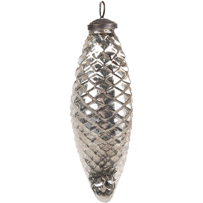 Clayre & Eef 6GL4541M Guaina per albero di Natale argento Ø 6x16 cm