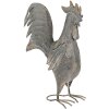 Clayre & Eef 6Y5611 Decorazione Gallo in metallo grigio 30x14x40 cm