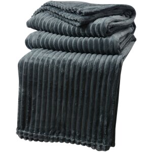 Clayre & Eef KT060.158G Plaid 180x200 cm Grigio scuro