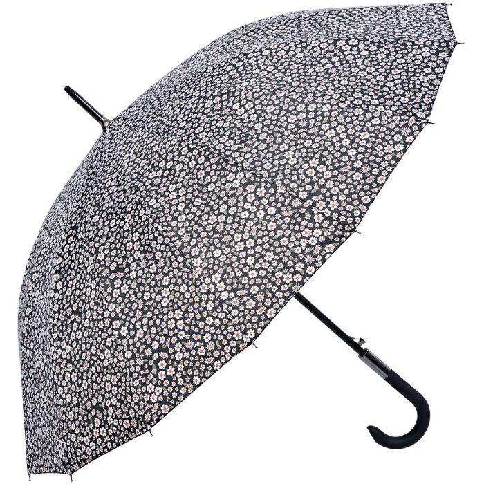 Juleeze JZUM0075Z Ombrello con motivo floreale nero 60 cm