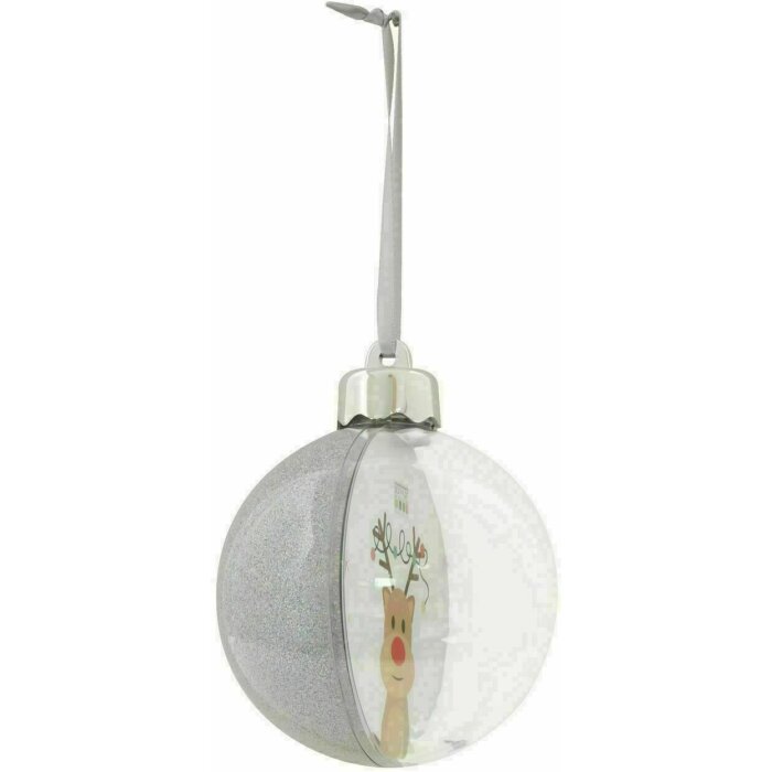 Deknudt S66FJ6 Inserto fotografico con gingillo natalizio colore argento glitterato