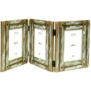 Deknudt S67UD1 Cornice tripla in legno bianco per 3 foto...