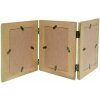 Deknudt S67UD1 Cornice tripla in legno bianco per 3 foto marrone naturale 10x15 cm