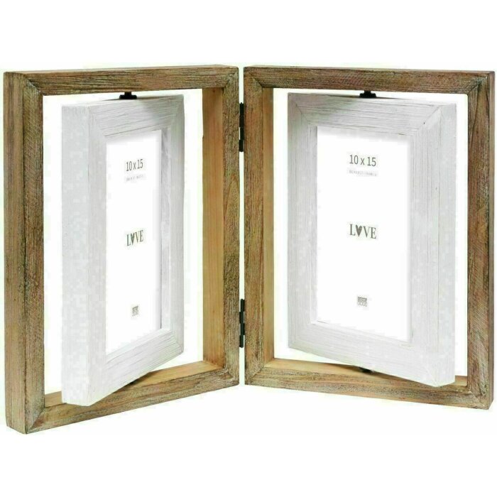 Deknudt S67UE1 Cornice tripla driftwood 2 foto combinazione bianco marrone 10x15 cm