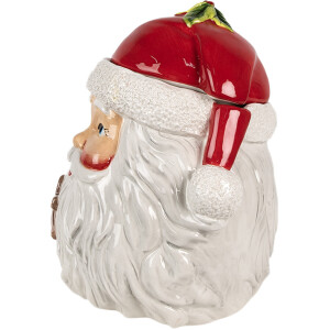 Clayre & Eef 6CE1856 Vasetto con coperchio 20x17x22 cm Babbo Natale