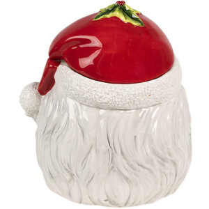 Clayre & Eef 6CE1856 Vasetto con coperchio 20x17x22 cm Babbo Natale