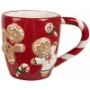 Clayre & Eef 6CEMU0158 Tazza Pan di zenzero rosso-bianco 325ml 14x9x10cm