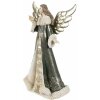 Clayre & Eef 6PR3959GG Figurina Angelo 16x9x25 cm Grigio/Verde
