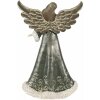 Clayre & Eef 6PR3959GG Figurina Angelo 16x9x25 cm Grigio/Verde
