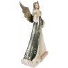 Clayre & Eef 6PR3959GG Figurina Angelo 16x9x25 cm Grigio/Verde
