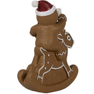 Clayre & Eef 6PR4195 Decorazione uomo di pan di zenzero cervo figura a dondolo 11x5x12 cm