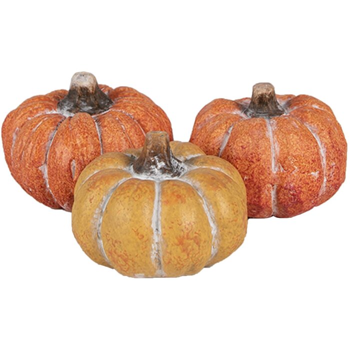 Clayre & Eef 6CE1781 Set di zucche da decorazione 3 18x7x4 cm