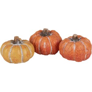 Clayre & Eef 6CE1781 Set di zucche da decorazione 3 18x7x4 cm