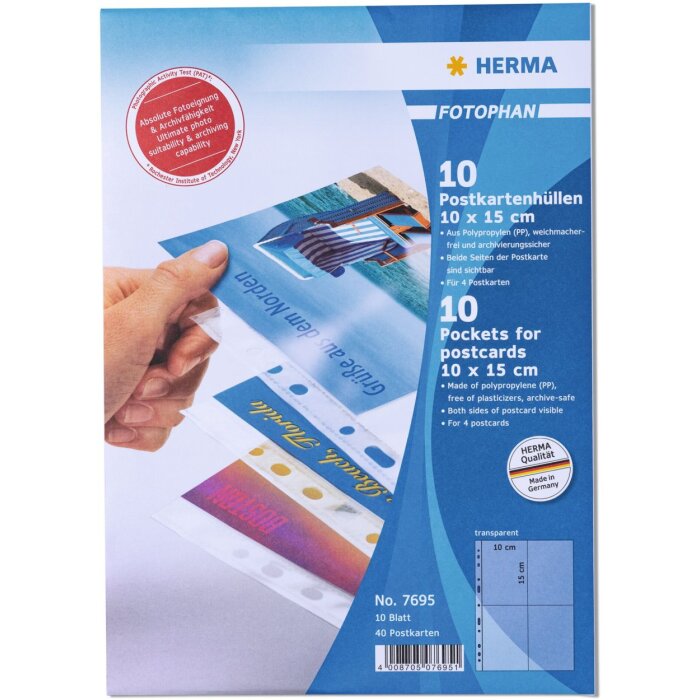 Buste per cartoline in pellicola trasparente 10x15 (wpk) 10 pz.