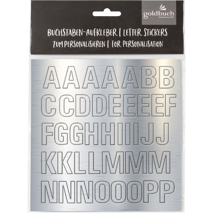 Lettere adesive in argento Goldbuch 17x22 cm 2 fogli alti 2,5 cm