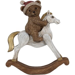 Clayre & Eef 6PR4169 Decorazione Orso su cavallo a dondolo 12x4x14 cm