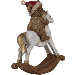 Clayre & Eef 6PR4169 Decorazione Orso su cavallo a dondolo 12x4x14 cm