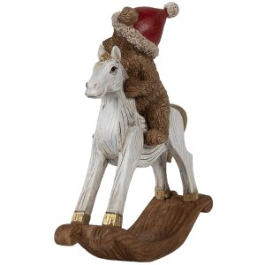 Clayre & Eef 6PR4169 Decorazione Orso su cavallo a dondolo 12x4x14 cm