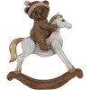 Clayre & Eef 6PR4169 Decorazione Orso su cavallo a dondolo 12x4x14 cm