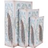 Clayre & Eef 65690 Set di 3 scatole di legno blu verde retrò vintage