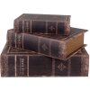 Clayre & Eef 65692 Set di 3 scatole in legno marrone moderno 27x22x7 cm