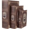Clayre & Eef 65693 Set di 3 scatole in legno marrone 27x22x7 22x17x6 17x12x4