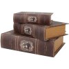 Clayre & Eef 65693 Set di 3 scatole in legno marrone 27x22x7 22x17x6 17x12x4
