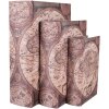 Clayre & Eef 65695 Set di 3 scatole in legno marrone 27x22x7 cm