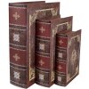 Clayre & Eef 65696 Set di 3 scatole in legno marrone beige 27x22x7 cm