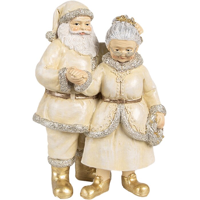 Clayre & Eef Decorazione Babbo Natale Beige 11x8x16 cm
