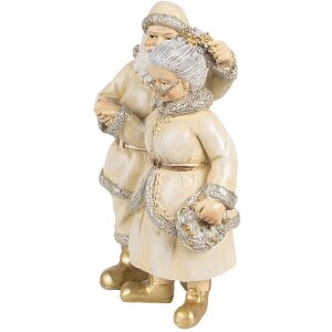 Clayre & Eef Decorazione Babbo Natale Beige 11x8x16 cm