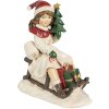 Clayre & Eef 6PR4183 Decorazione Bambino su slitta 10x6x12 cm