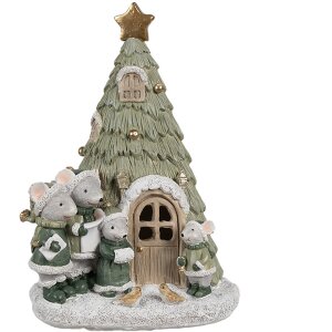 Clayre & Eef 6PR4190 Decorazione Famiglia Mouse LED...