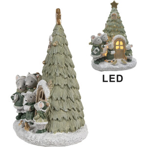 Clayre & Eef 6PR4190 Decorazione Famiglia Mouse LED...