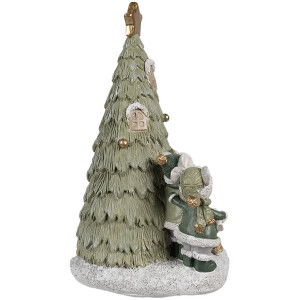 Clayre & Eef 6PR4190 Decorazione Famiglia Mouse LED 12x10x17 cm