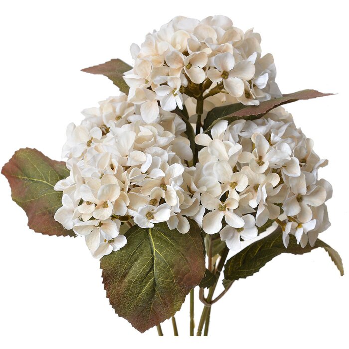 Clayre & Eef 6PL0303 Fiore artificiale Ortensia Bianco Verde 44 cm
