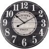Clayre & Eef 5KL0240 Orologio da parete in legno bianco nero Ø 59x5 cm Stile country