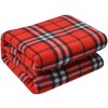 Clayre & Eef KT060.152 Plaid rosso nero 180x200 cm 100% poliestere