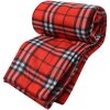 Clayre & Eef KT060.152 Plaid rosso nero 180x200 cm 100% poliestere