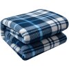 Clayre & Eef KT060.155 Plaid 180x200 cm Blu Bianco Motivo a quadri accogliente e morbido