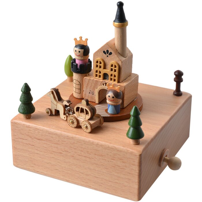 Clayre & Eef 65663 Scatola musicale 11x12x14 cm Castello