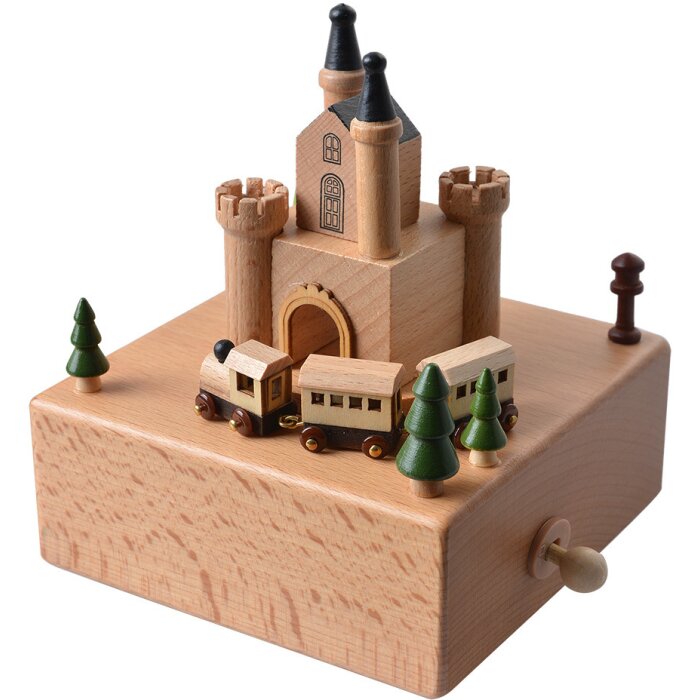 Clayre & Eef 65664 Scatola musicale 11x12x14 cm Castello